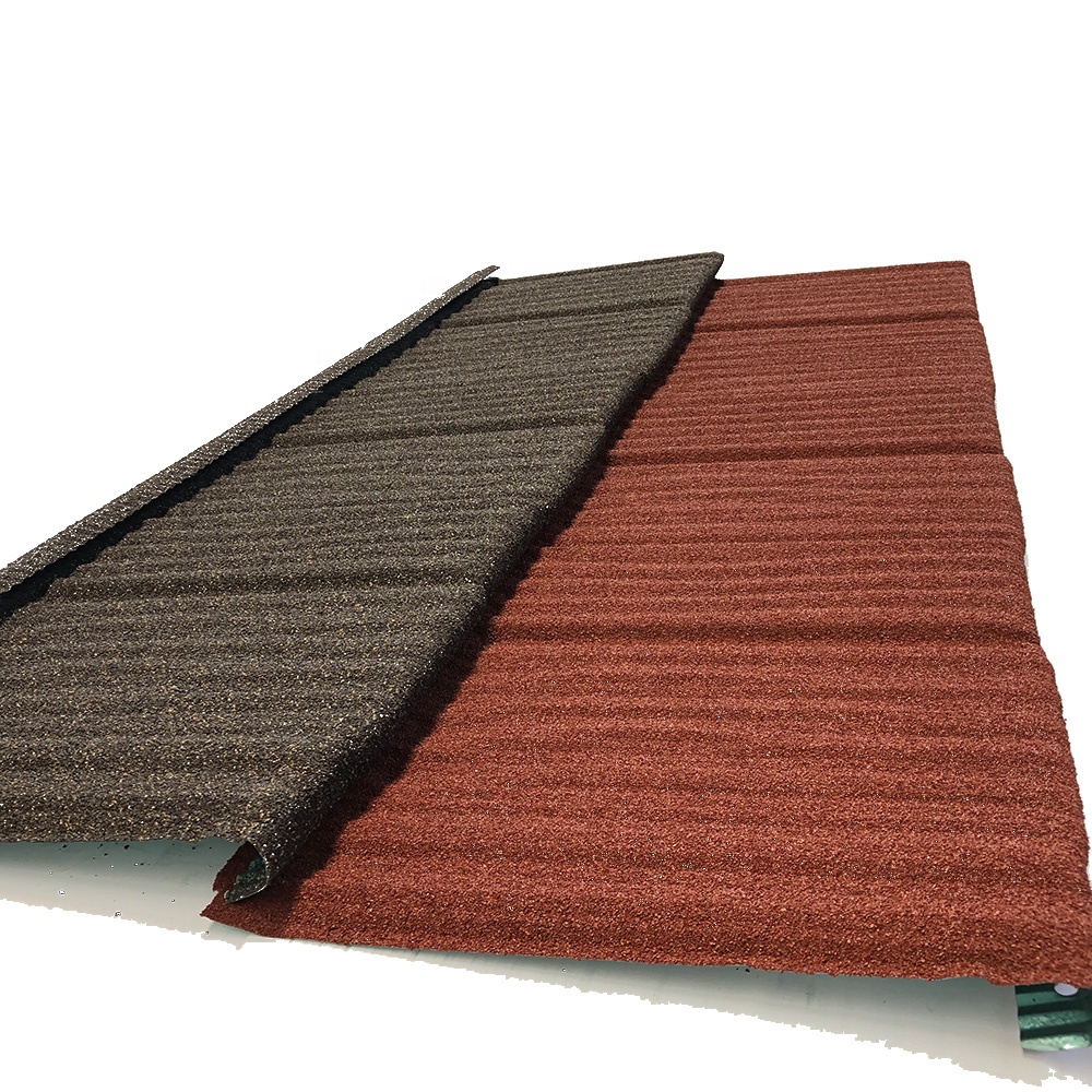 China factory stone chips coated roofing interlock metal sheet roof tile for villa building materials