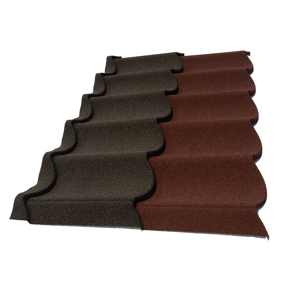 Aluminium color stone coated metal roof tiles  Wave Tile  aluzinc roofing sheets to Africa 0.40mm