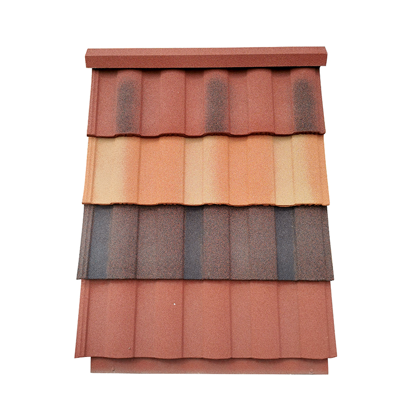 Economic colorful stone color coated metal Roman Tile steel sheet roofing