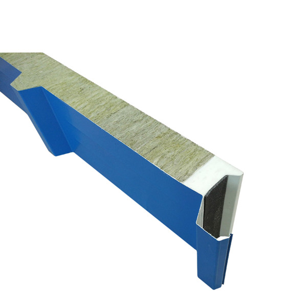 Easy install galvanized steel corrugated sheet metal rock wool sandwich panels building materials